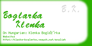 boglarka klenka business card